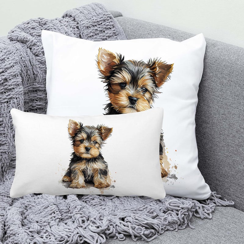 decorbox Yorkshire Yorkie Terrier 12x20 Inch Throw Pillow Cover, Haley Dog Decorative Cushion Case, Home Room Bed Couch Spring Summer Fall Autumn Winter Halloween Christmas Decor Gift Soft Pillowcase - Image 3